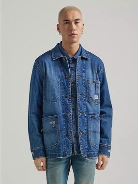 Lee Jeans Denim Chore Coat Medium Wash Size Small